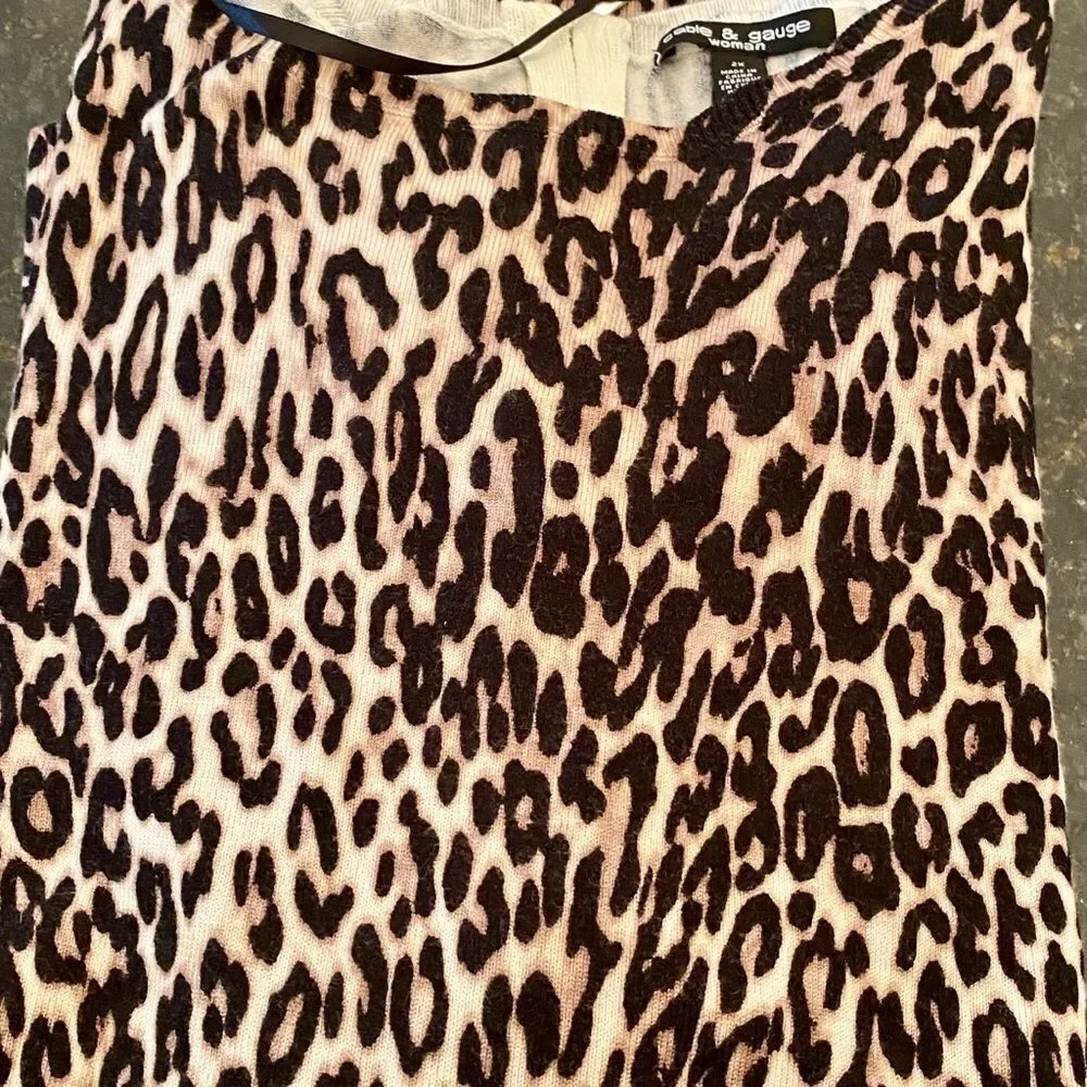 NWT *Cable & Gauge* 2X Super-Soft! Cheetah Sweater Zip Neck